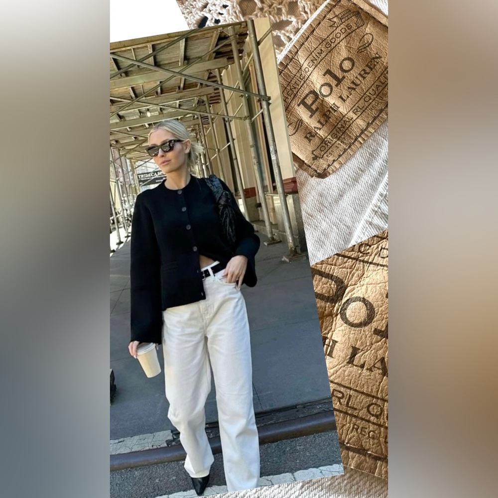 Vintage POLO Ralph Lauren Country Club Ivory Cream Straight Leg Jeans Denim